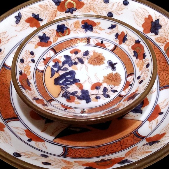 Hand Painted Vintage Japanese Enamel Imari Bowls, Set of 2, Decorative Bowls - Picture 11 of 11